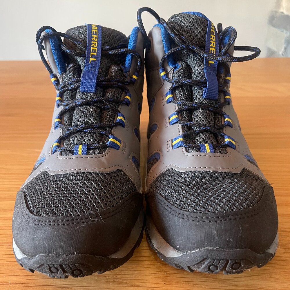Merrell Kids Black Gray Blue Hiking Boots
